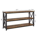 Table console longue, Table d'entrée industrielle, Table de canapé rectangulaire