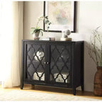 GDFStudio Wiers Modern Wooden Console Cabinet with Glass Doors