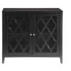 Buffet console en bois moderne avec portes en verre