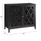 Buffet console en bois moderne avec portes en verre