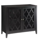 Buffet console en bois moderne avec portes en verre