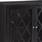 Buffet console en bois moderne avec portes en verre