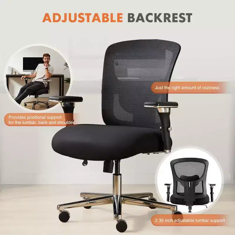 Chaise de bureau ergonomique minimaliste avec dossier en maille, Chaise d'ordinateur Chaise pivotante