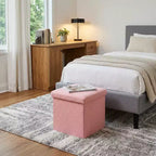 Pouf de rangement Cube Bouclé
