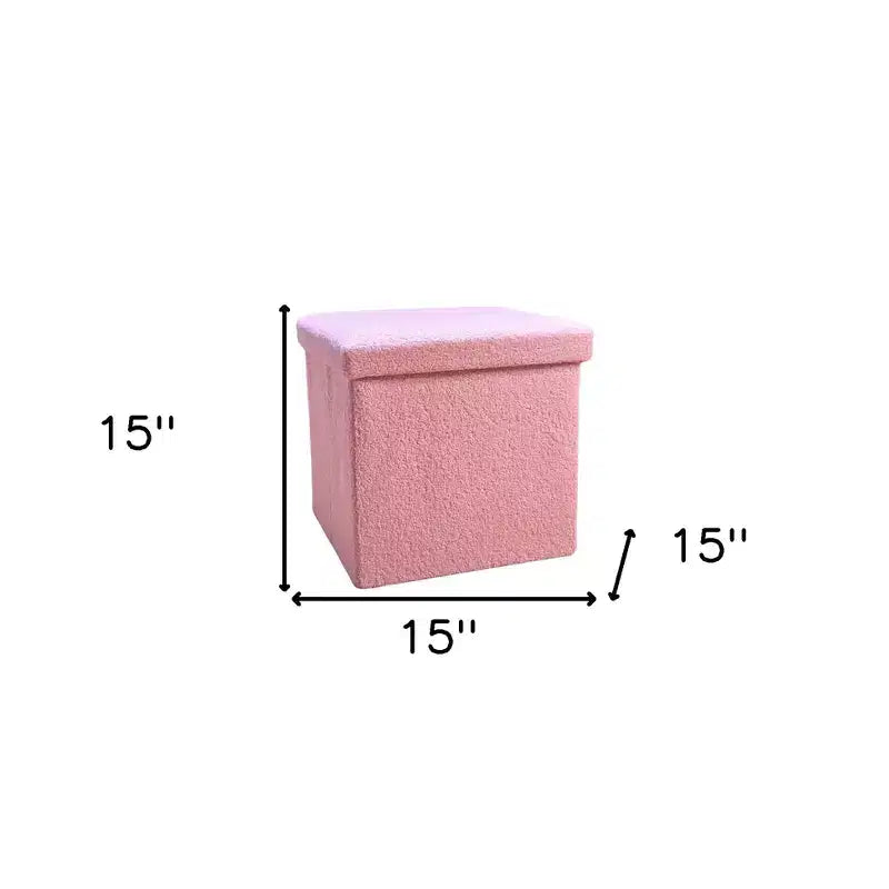 Pouf de rangement Cube Bouclé