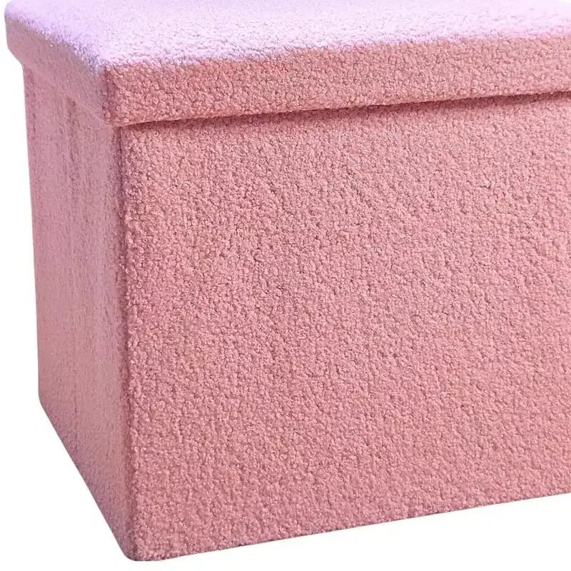 Pouf de rangement Cube Bouclé