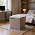 Pouf de rangement Cube Bouclé