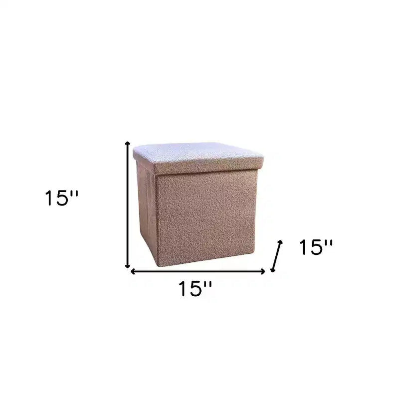 Pouf de rangement Cube Bouclé