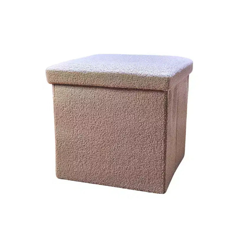 Pouf de rangement Cube Bouclé