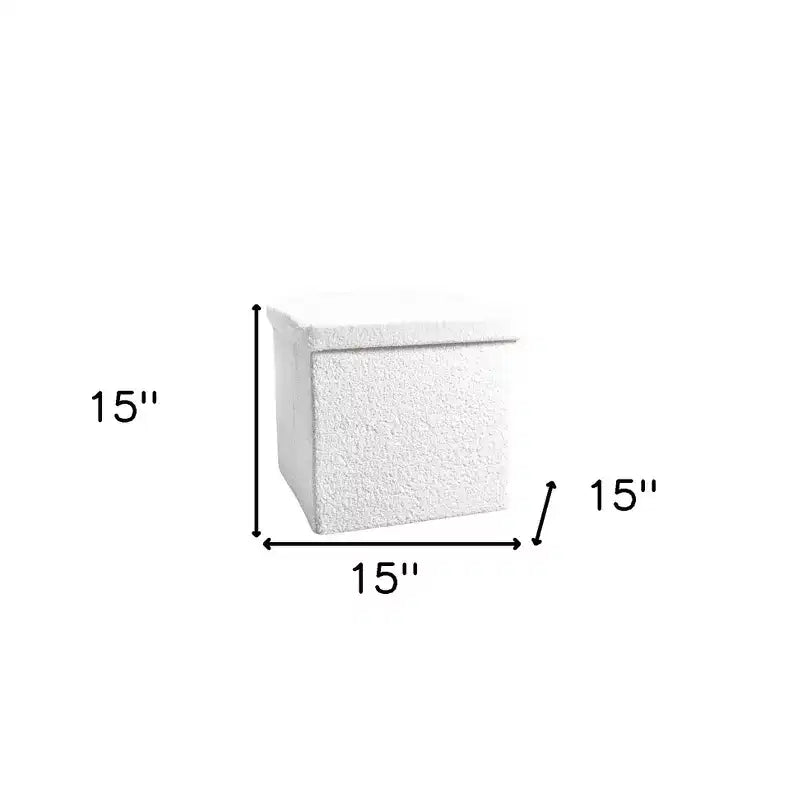 Pouf de rangement Cube Bouclé