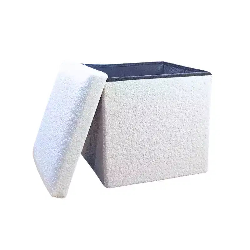 Pouf de rangement Cube Bouclé