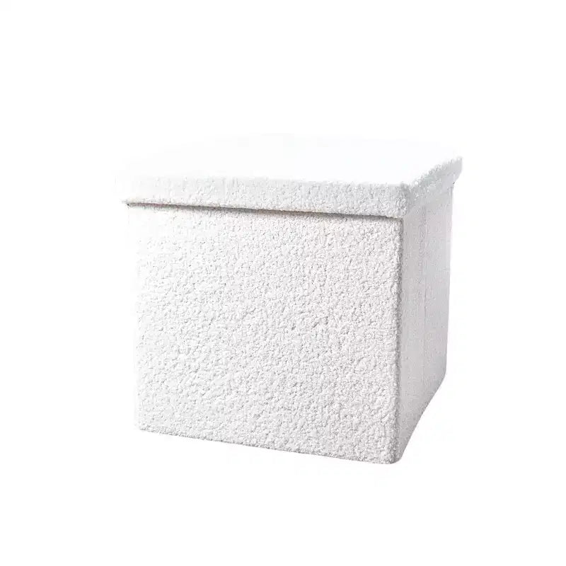 Pouf de rangement Cube Bouclé