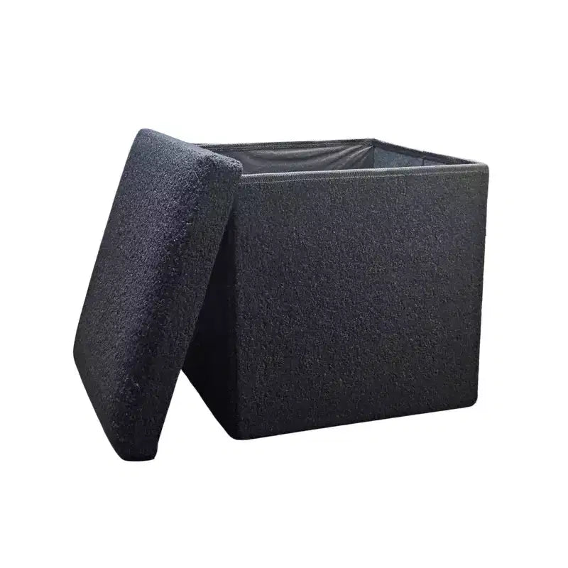 Pouf de rangement Cube Bouclé