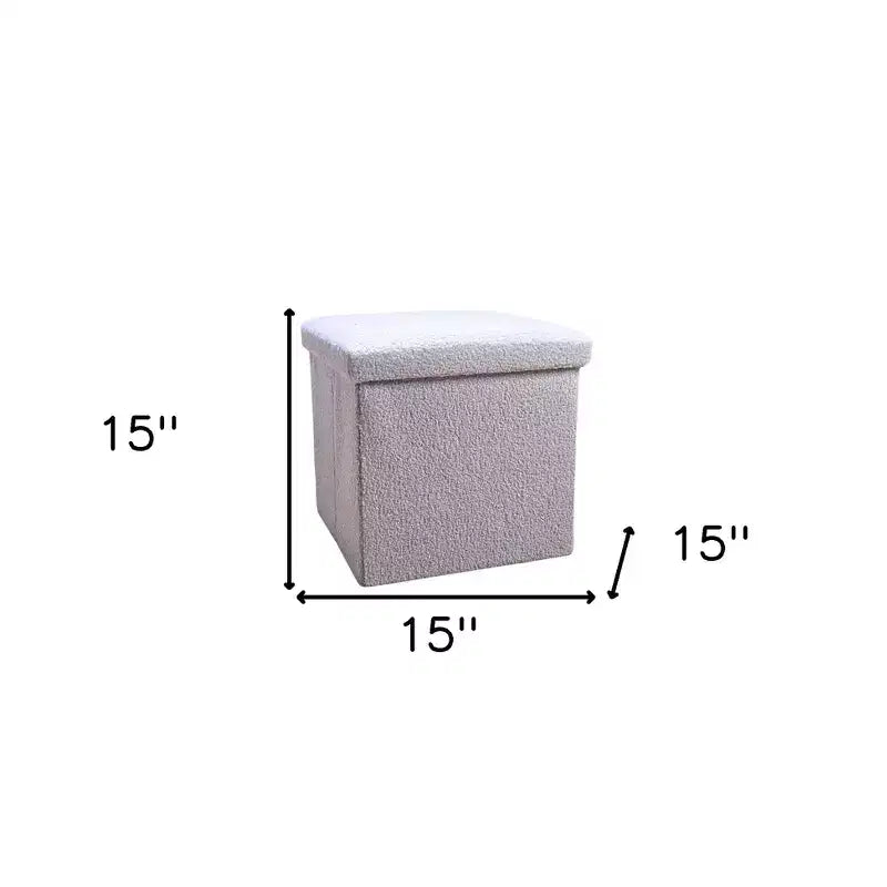 Pouf de rangement Cube Bouclé