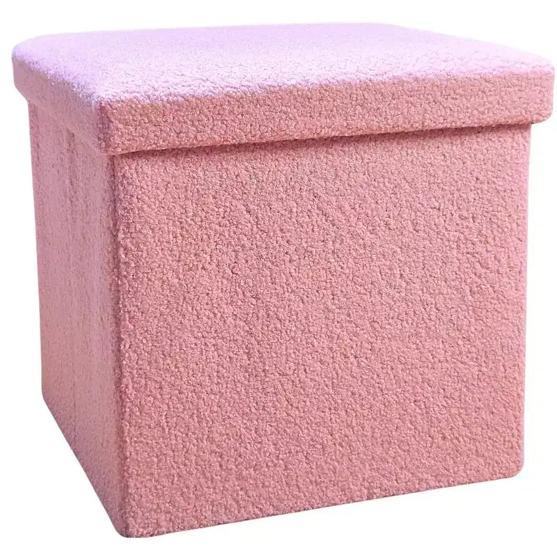 Pouf de rangement Cube Bouclé