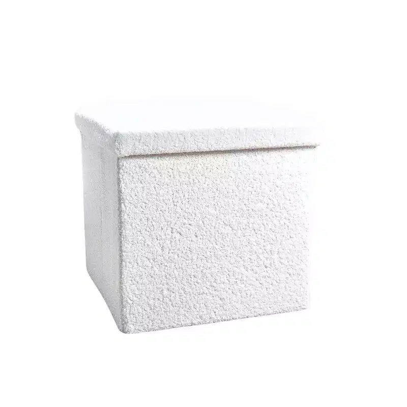 Pouf de rangement Cube Bouclé