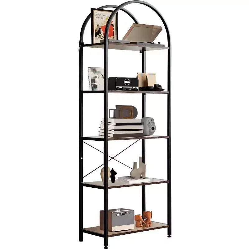 Étagère de rangement autoportante moderne à 5 niveaux Bibliothèque