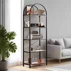 Étagère de rangement autoportante moderne à 5 niveaux Bibliothèque