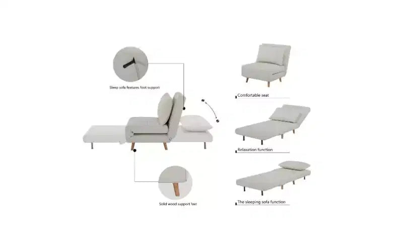 Fauteuil-lit cabriolet pliant moderne en chenille