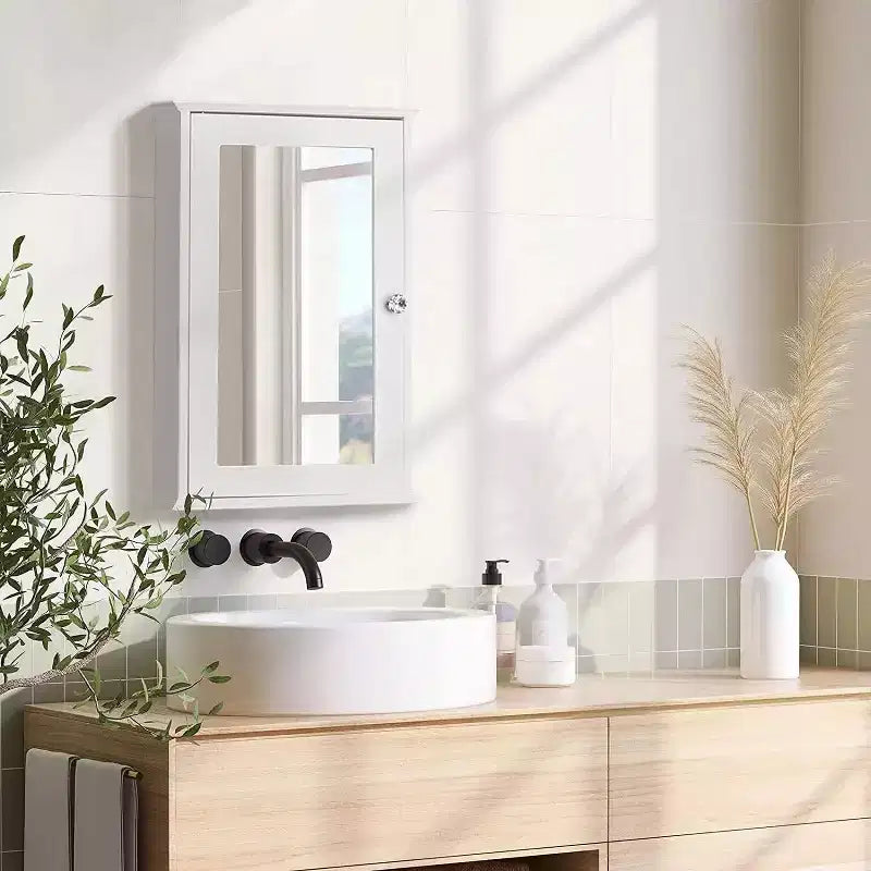 Armoire de toilette murale Meuble de rangement mural avec miroir et organisateur