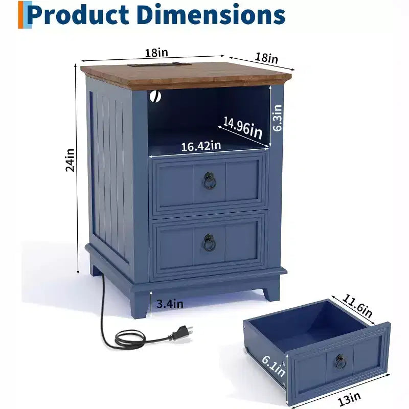 Petite table d'appoint en bois, table de chevet compacte