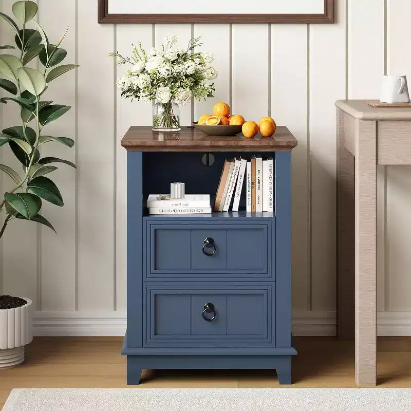 Petite table d'appoint en bois, table de chevet compacte