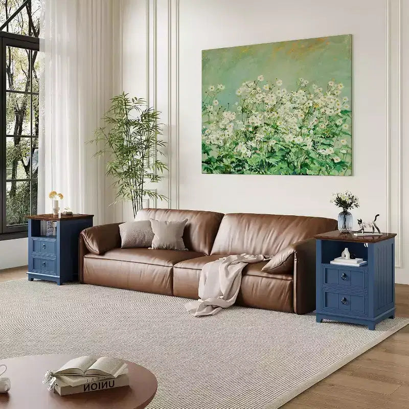 Petite table d'appoint en bois, table de chevet compacte