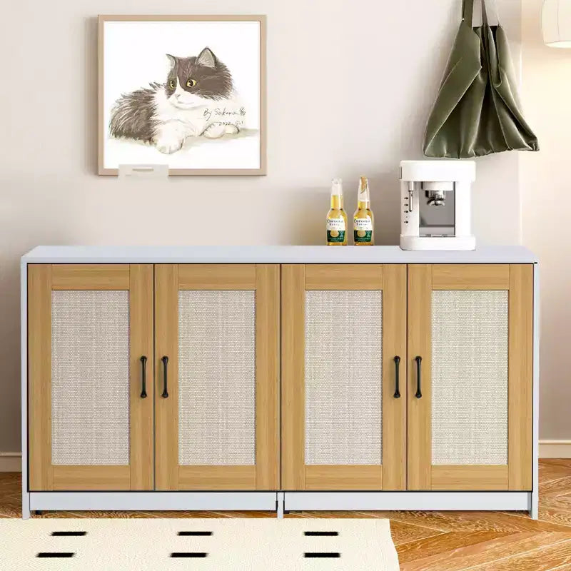 Meuble TV pour chat d'intérieur, table d'appoint, meuble en bois pour litière cachée