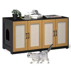 Meuble TV pour chat d'intérieur, table d'appoint, meuble en bois pour litière cachée