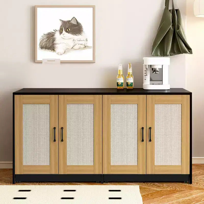 Meuble TV pour chat d'intérieur, table d'appoint, meuble en bois pour litière cachée