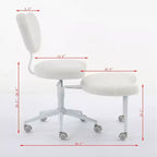 Chaise de bureau à jambes croisées avec hauteur réglable et tabouret à roulettes