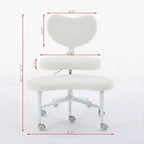 Chaise de bureau à jambes croisées avec hauteur réglable et tabouret à roulettes