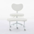 Chaise de bureau à jambes croisées avec hauteur réglable et tabouret à roulettes