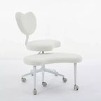Chaise de bureau à jambes croisées avec hauteur réglable et tabouret à roulettes