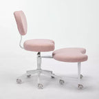 Chaise de bureau à jambes croisées avec hauteur réglable et tabouret à roulettes