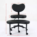 Chaise de bureau à jambes croisées avec hauteur réglable et tabouret à roulettes