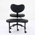 Chaise de bureau à jambes croisées avec hauteur réglable et tabouret à roulettes