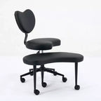 Chaise de bureau à jambes croisées avec hauteur réglable et tabouret à roulettes