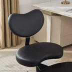 Chaise de bureau à jambes croisées avec hauteur réglable et tabouret à roulettes