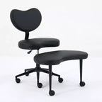 Homy Casa Cross-Legged Desk Chair with Adjustable Height and Rolling Stool