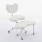 Chaise de bureau à jambes croisées avec hauteur réglable et tabouret à roulettes