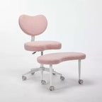 Chaise de bureau à jambes croisées avec hauteur réglable et tabouret à roulettes