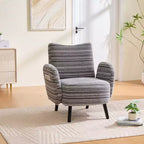 Fauteuil moderne en bouclette avec poche latérale de rangement