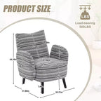 Fauteuil moderne en bouclette avec poche latérale de rangement