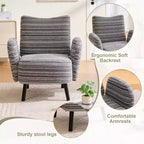 Fauteuil moderne en bouclette avec poche latérale de rangement