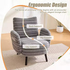 Fauteuil moderne en bouclette avec poche latérale de rangement