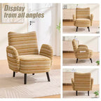 Fauteuil moderne en bouclette avec poche latérale de rangement