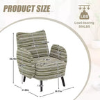 Fauteuil moderne en bouclette avec poche latérale de rangement