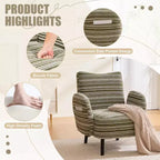 Fauteuil moderne en bouclette avec poche latérale de rangement