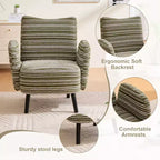 Fauteuil moderne en bouclette avec poche latérale de rangement